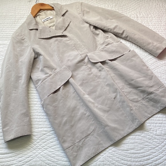 Jil Sander Trench Mac Car Coat Light Gray Lilac 36 Small - Picture 16 of 17